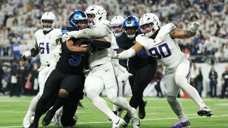 Vikings LB Eric Wilson in 2025 against the Detroit Lions.