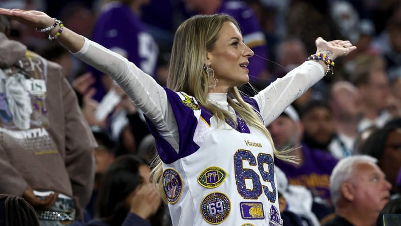 A Vikings Fans at a game against the Cowboys in 2025