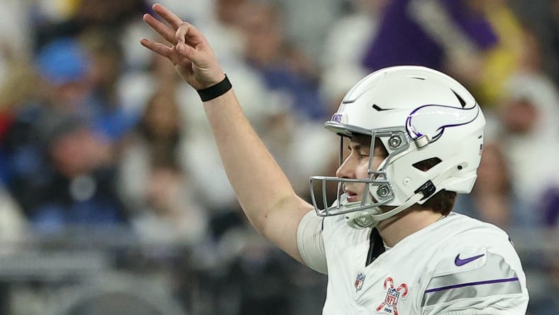 Vikings kicker Will Reichard against the Detroit Lions in Week 17 of 2025