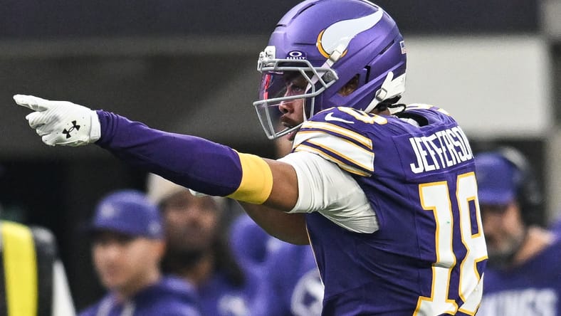 Vikings WR Justin Jefferson in Week 18 of 2025