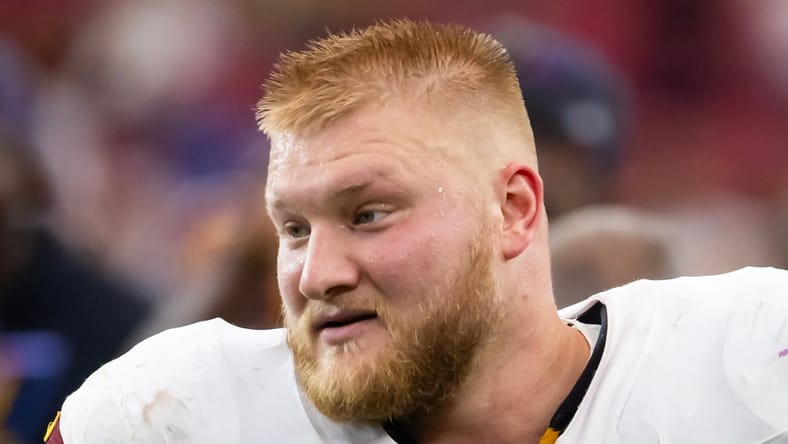 Commanders center Tyler Biadasz in 2024 against ARI