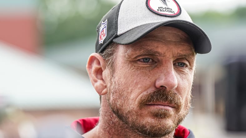 Ryan Nielsen speaks to media during Falcons minicamp.