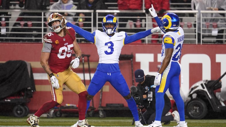 Kamren Curl reacts after deflecting a pass against the 49ers at Levi’s Stadium. Minnesota Vikings Harrison Smith replacement.