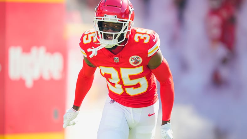 Watson runs onto the field before a game against the Ravens at Arrowhead Stadium. Minnesota Vikings Jaylen Watson,