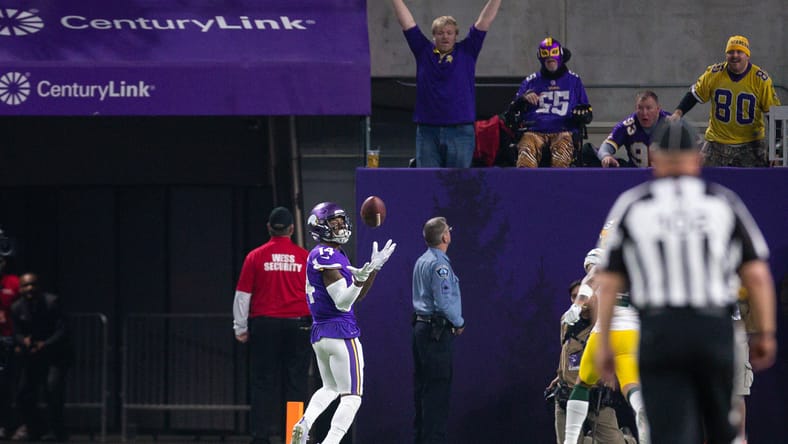 Vikings WR Stefon Diggs in 2018 against the Green Bay Packers