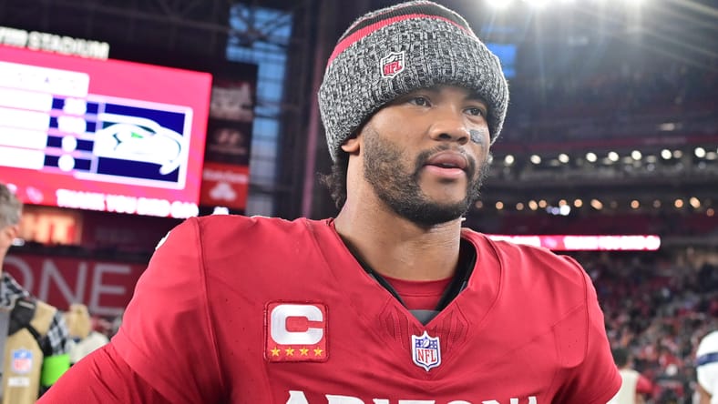 Kyler Murray looks on after a game against the Seattle Seahawks. Baker Mayfield Vikings