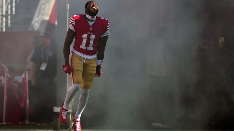 Brandon Aiyuk is introduced before a 49ers home game against the Jets. Brandon Aiyuk Vikings.