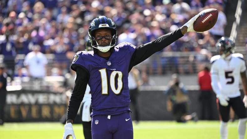 DeAndre Hopkins reacts after a play during a Ravens game against the Texans. DeAndre Hopkins Vikings
