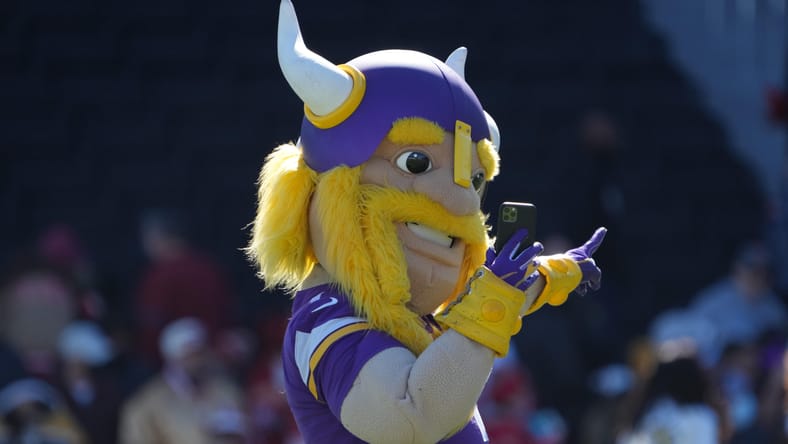 Viktor the Viking at the Pro Bowl in 2022