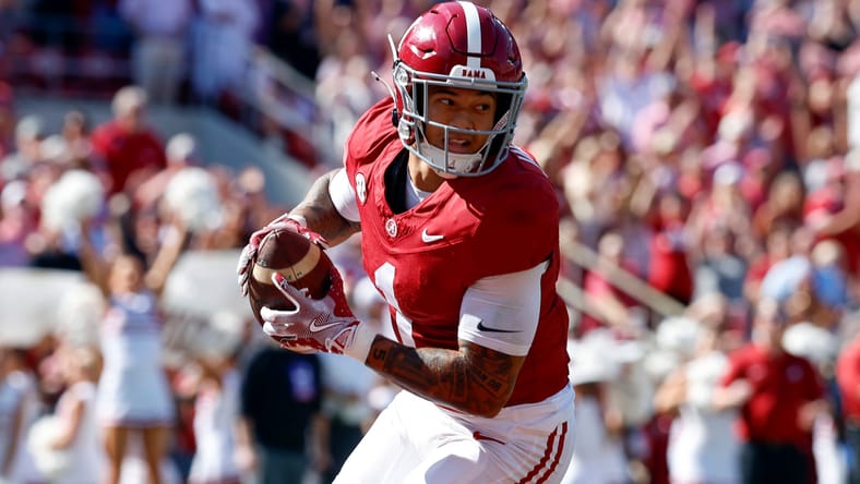 Crimson Tide CB Domani Jackson against the Cocks in 2024