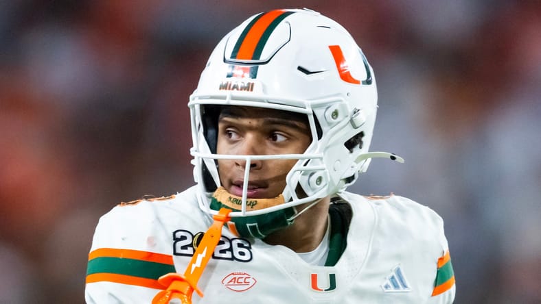 Hurricanes safety Jakobe Thomas against the Hooisers in 2026