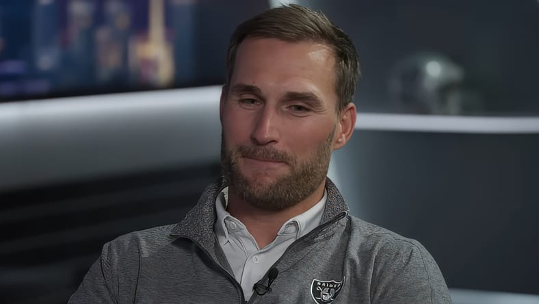 Kirk Cousins speaks to media after signing with the Raiders