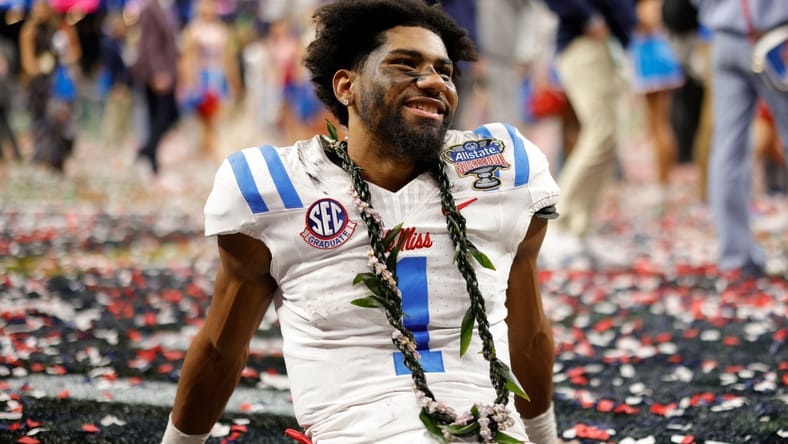 Ole Miss De'Zhaun Stribling at the Sugar Bowl in 2026.