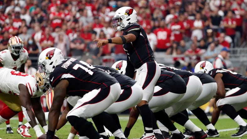 Kyler Murray calls a play at the line of scrimmage. Louis Riddick J.J. McCarthy