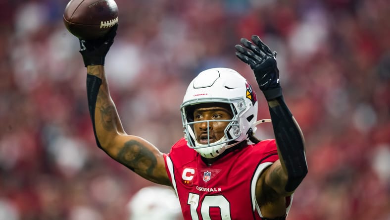 DeAndre Hopkins celebrates a touchdown against the Texans during a home game. DeAndre Hopkins Vikings