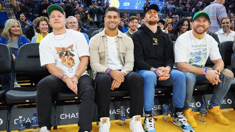 49ers QB Jimmy Garoppolo in 2022 at an NBA game