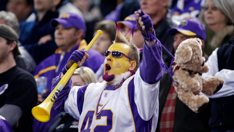 Vikings and Bears fans in 2007 during a December game