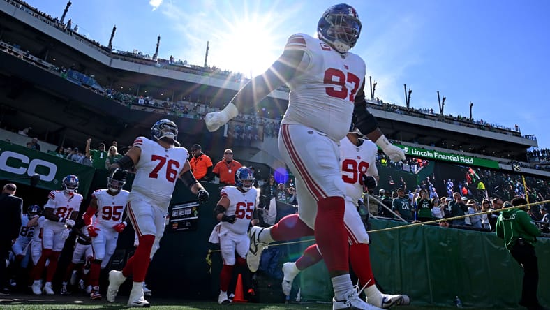 Dexter Lawrence takes the field before a game against the Eagles. Dexter Lawrence trade