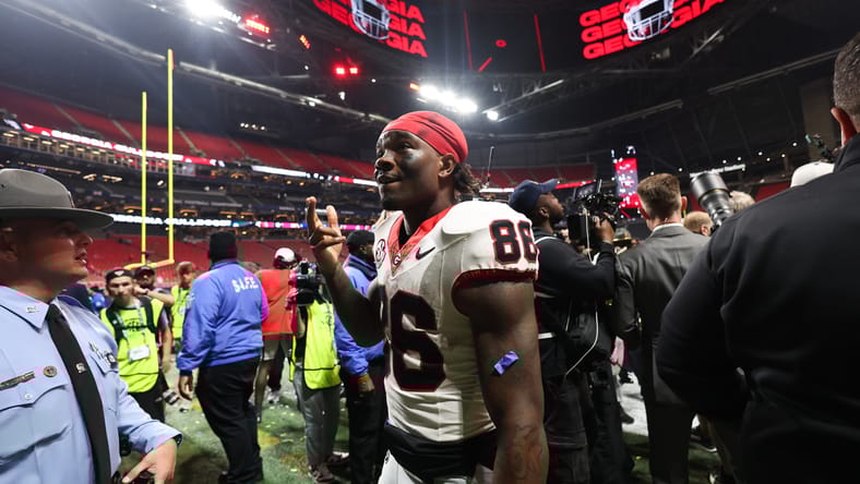 Dillon Bell looking on after Georgia vs Alabama SEC Championship game