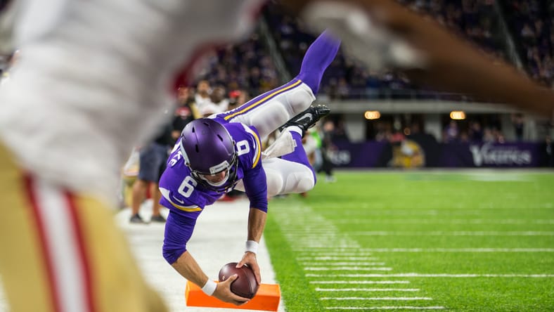 Vikings QB Taylor Heinicke in the preseason of 2017