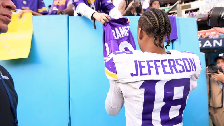 Vikings WR Justin Jefferson in 2024 at the Titans