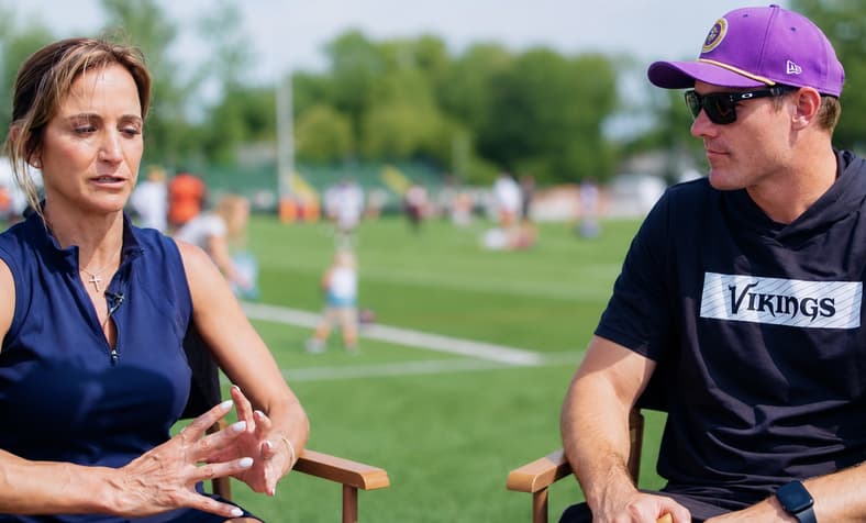Dianna Russini interviews Vikings head coach Kevin O’Connell during training camp. Dianna Russini traffic stop
