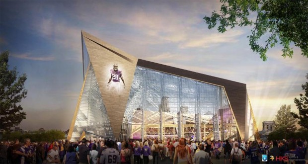 New Vikings Stadium Front Rendering