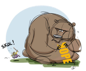 Matt Engstrom Vikings Illustrations Bears Eating Hope