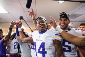 Vikings 2015 Season Is A Success Regardless - Stefon Diggs and Anthony Barr Celebrate