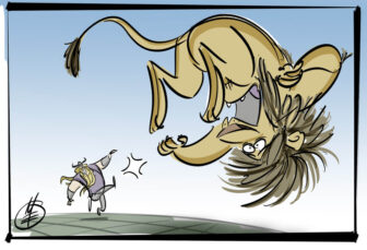Matt Engstrom Vikings Illustrations Vikings Give Lions The Boot