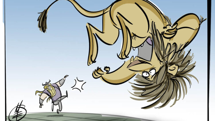 Matt Engstrom Vikings Illustrations Vikings Give Lions The Boot