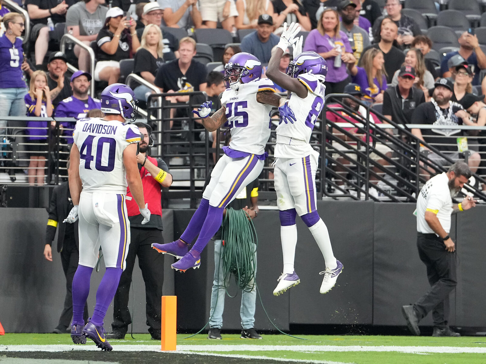 Minnesota Vikings tight end Zach Davidson (40) runs against the