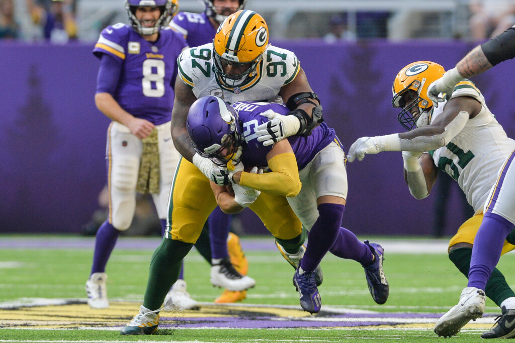 Green Bay Packers nose tackle Kenny Clark (97) lines up during an NFL  football game against the Minnesota Vikings Sunday, Jan 2. 2022, in Green  Bay, Wis. (AP Photo/Jeffrey Phelps Stock Photo - Alamy