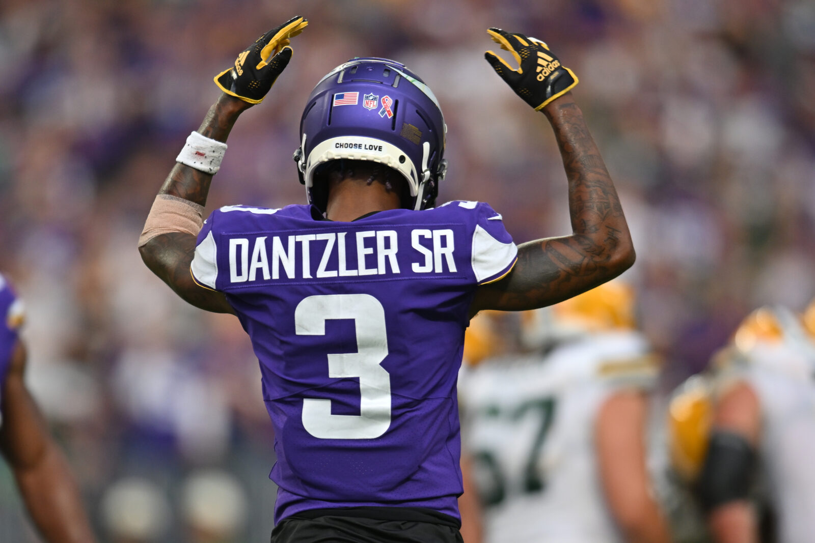 Minnesota Vikings cornerback Cameron Dantzler Sr. (3) in action against the  Philadelphia Eagles during an NFL