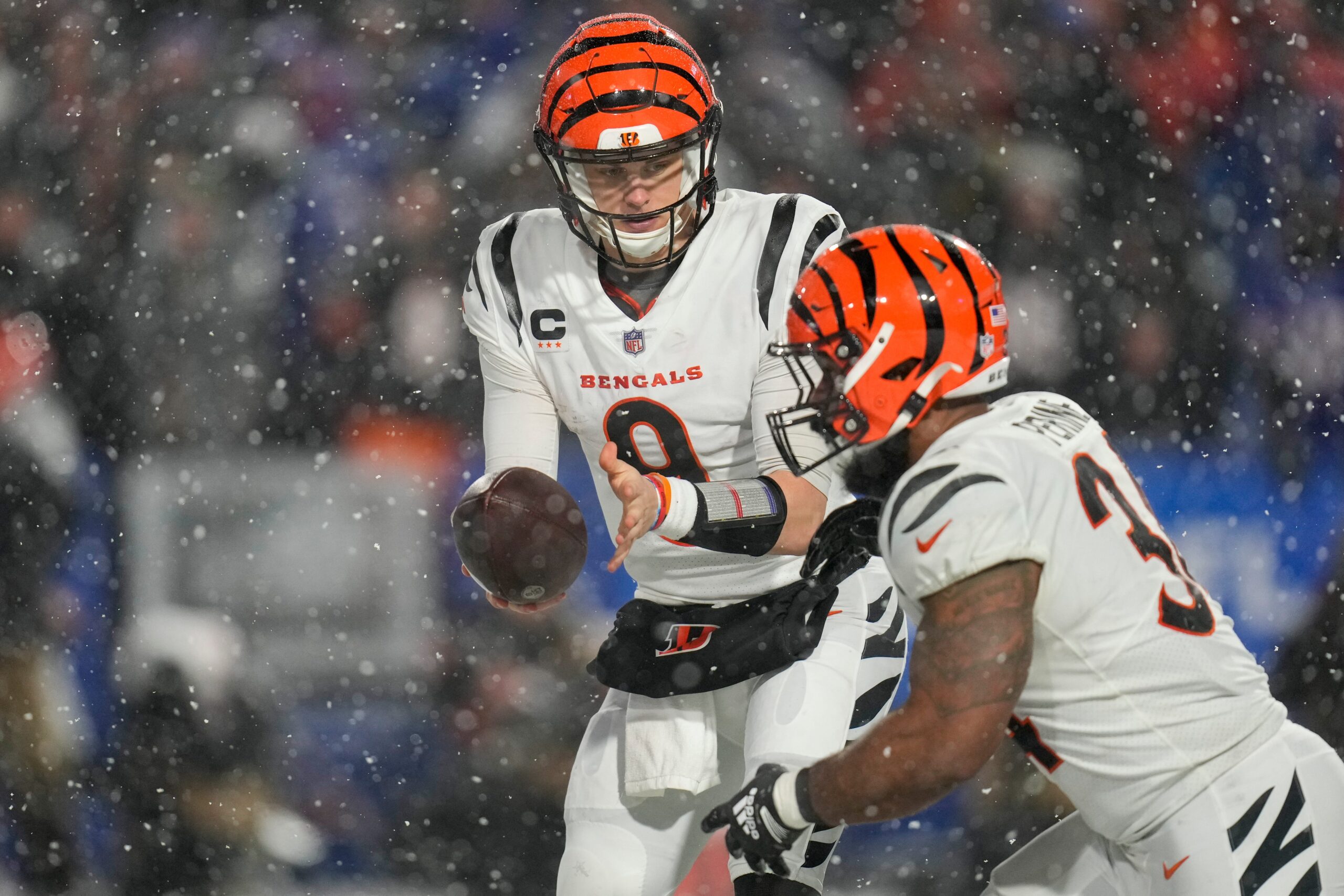 Samaje Perine of the Cincinnati Bengals runs with the ball during the