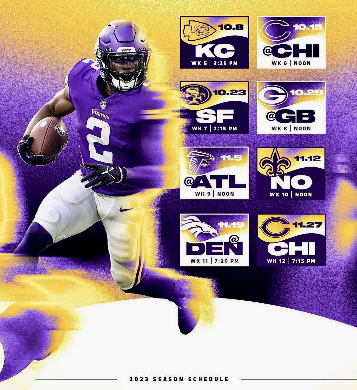 Vikings Schedule Graphic Fuels Dalvin Cook Speculation