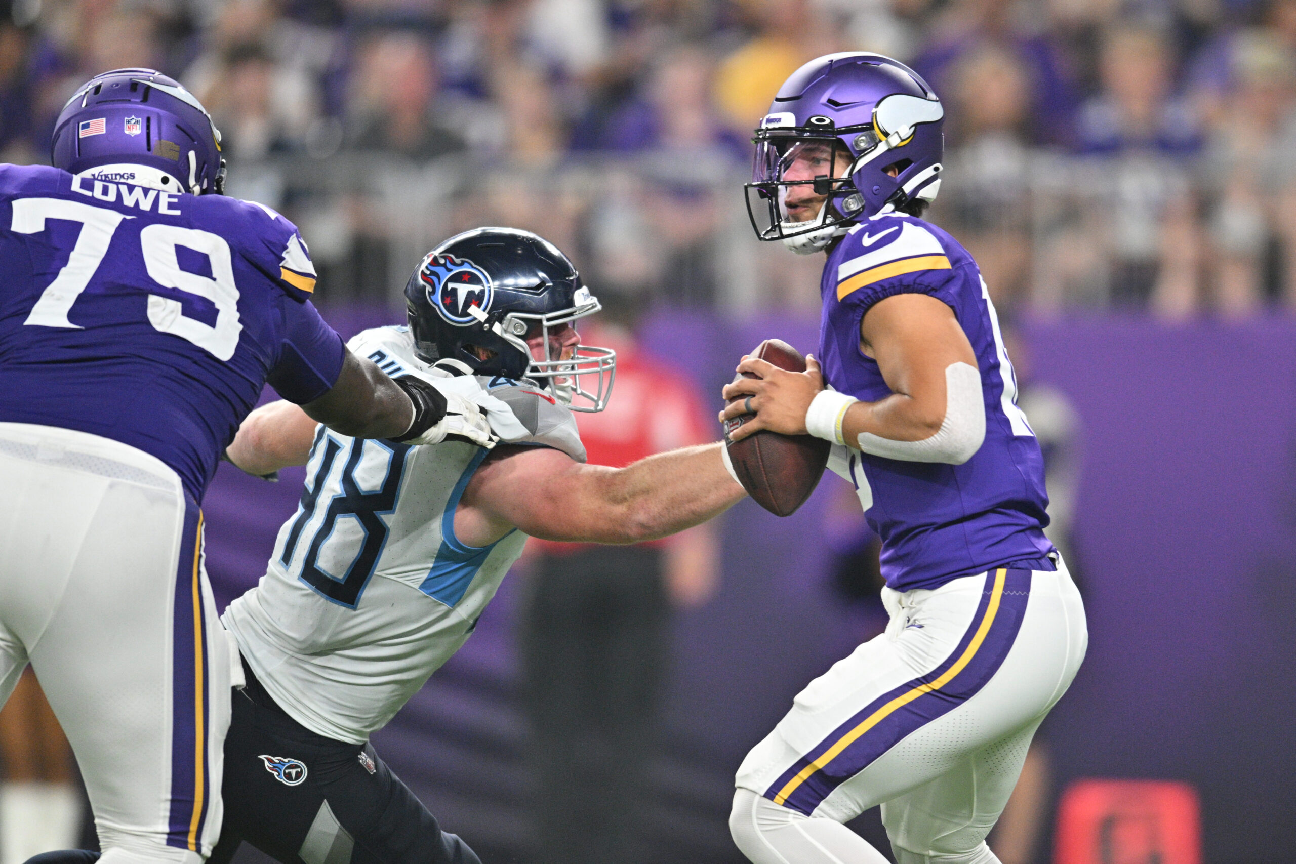 KANSAS CITY, MO - AUGUST 27: Minnesota Vikings offensive tackle