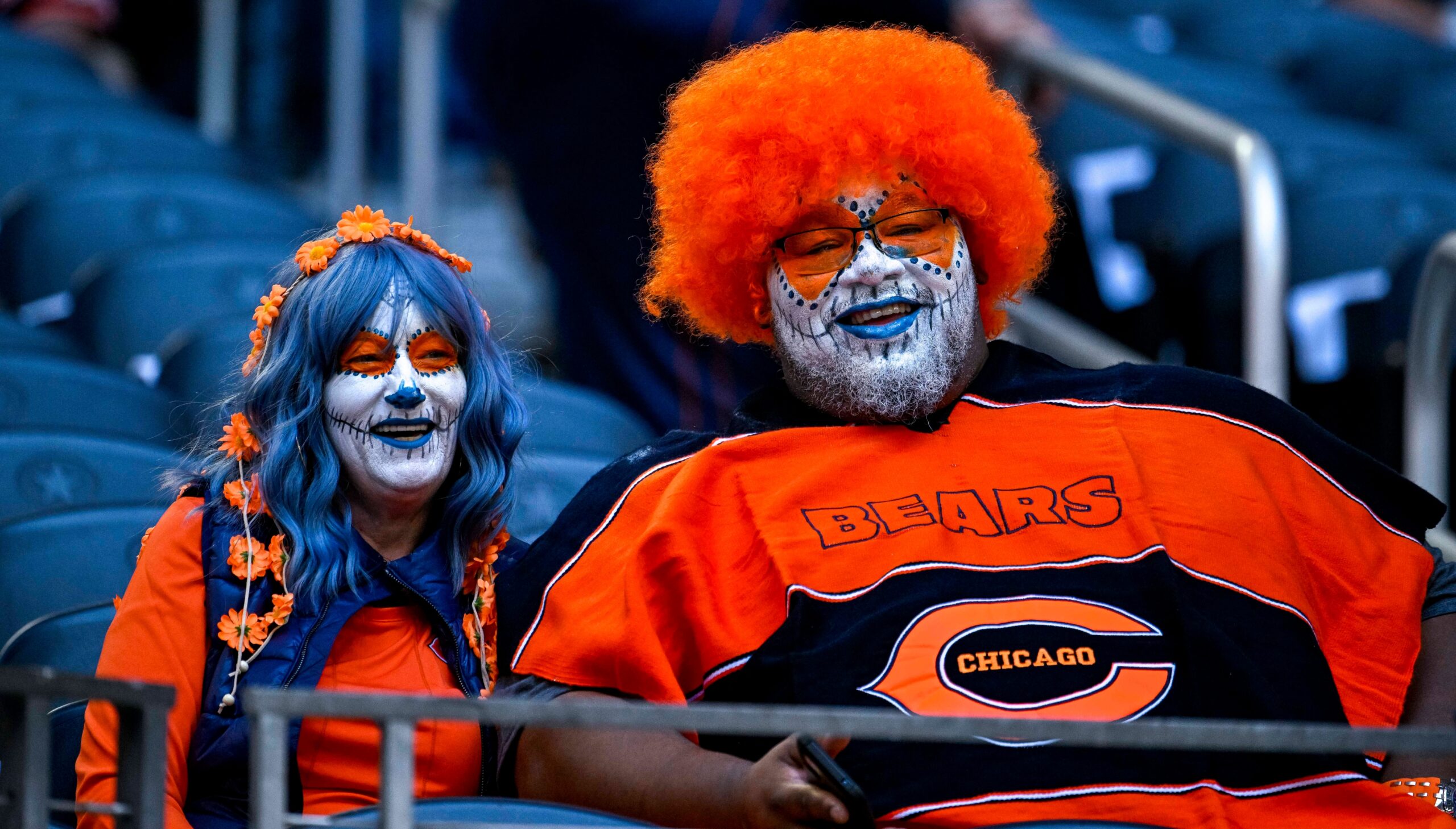 LAKE FOREST, IL - JULY 30: A detail view of a Chicago Bears helmet