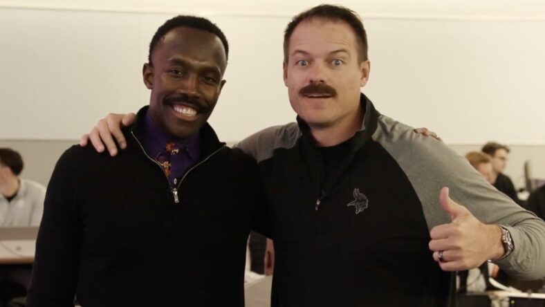 Kevin O’Connell and Kwesi Adofo-Mensah appear together in a spring 2025 video.