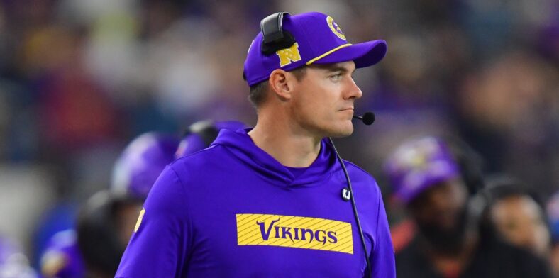 Vikings head coach Kevin O'Connell at SoFI Stadium in 2024.