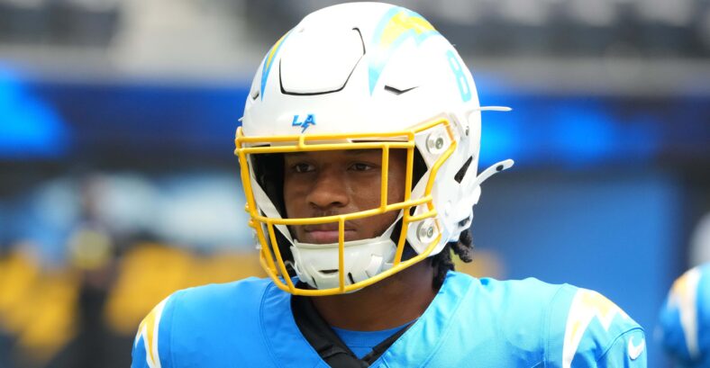 Chargers RB Omarion Hampton in 2025.