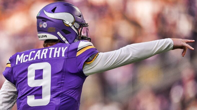 Minnesota Vikings QB J.J. McCarthy in 2025 against the Washinton Commanders