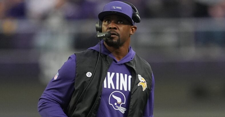 Minnesota Vikings defensive coordinator Brian Flores in 2025